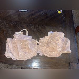 Adore Me Unlined Bra - Lace - Light Pink/Flesh Color